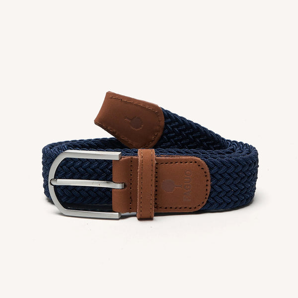 Faguo Woven Belt Navy Herren Flechtgürtel blau