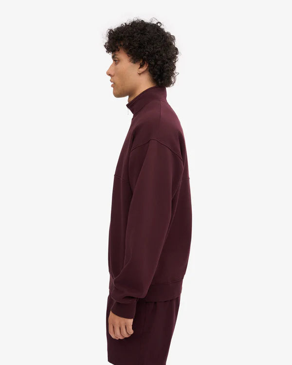 Colorful Standard Quarter Zip Unisex Oxblood Red Dunkelrot