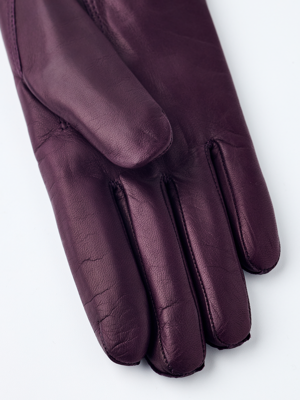 Hestra Elisabeth Dark Plum Lederhandschuhe Damen pflaumenlila – Ansicht 2