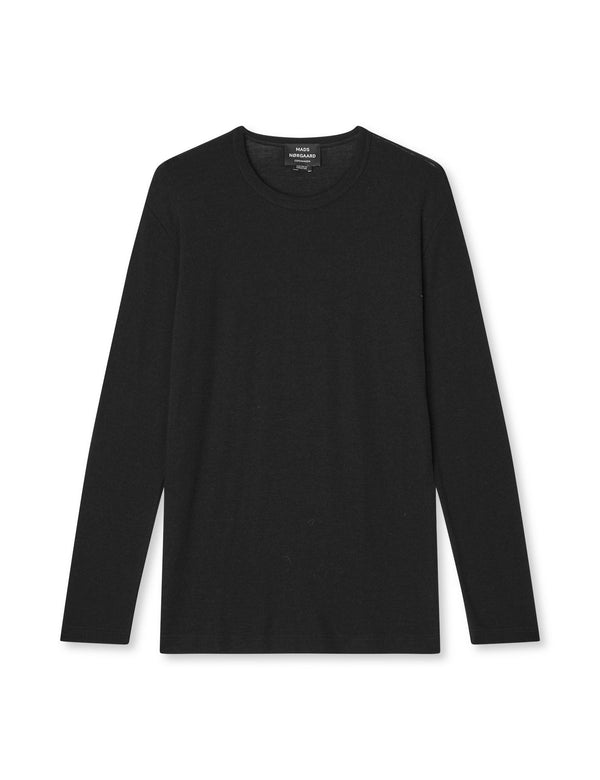 Mads Nørgaard Fine Wool Solid Tobias in Schwarz – Vorderansicht
