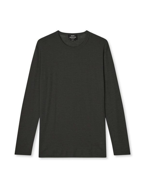 Mads Nørgaard Fine Wool Solid Tobias in Dunkelgrau – Vorderansicht