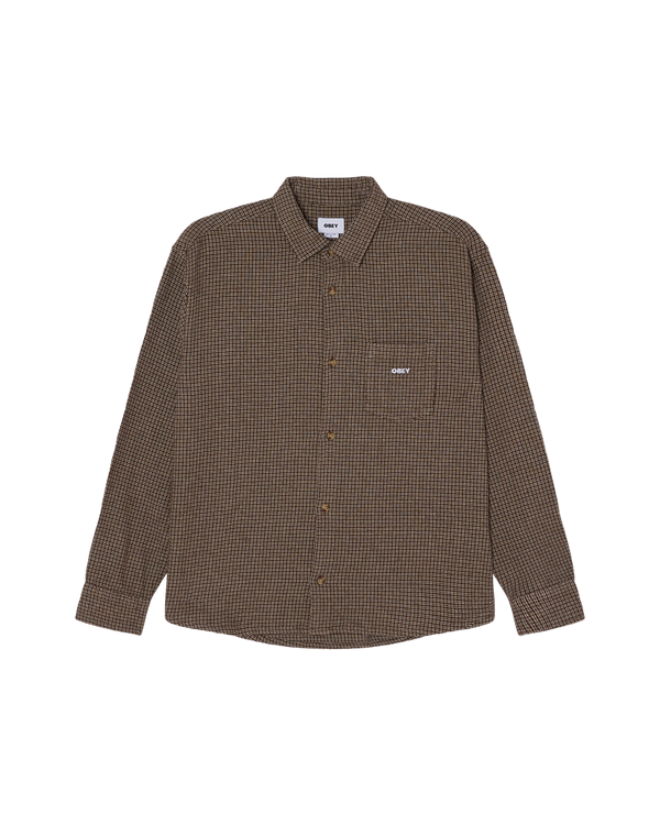 OBEY Bigwig Dash kariertes Herren-Flanellhemd Brown Multi – Vorderansicht
