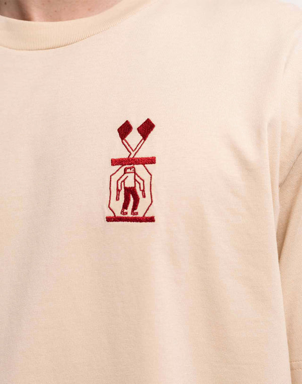 Olow Hey Buddy Crème T-Shirt Unisex creme – Detailansicht