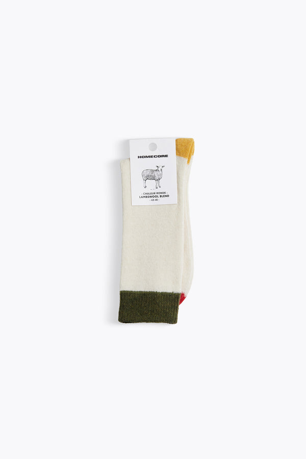 Homecore Lambswool Socken creme-multi