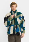 Revolution 7026 Printed Teddy Jacket Herren grün gemustert – Ansicht 3