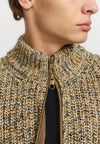 Revolution Zipped Knit Cardigan Strickjacke Offwhite – Strick- und Reißverschlussdetail