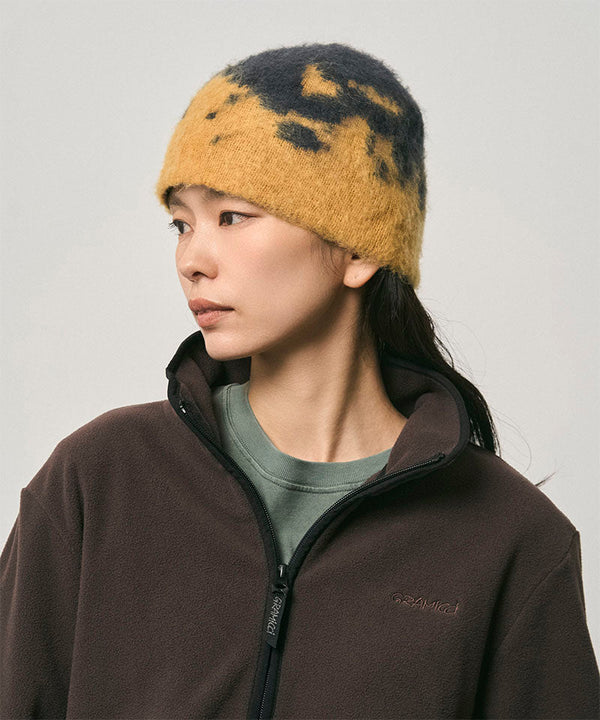 Gramicci Mohair Splatter Beanie Safron Splatter – Unisex Mütze