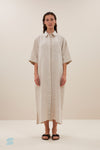 By-Bar Bruno Linen Dress Damen Leinen Midi Kleid beige