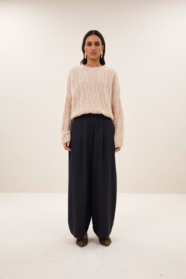 By-Bar Lora Pullover Chalk Damen Alpaka Wolle beige