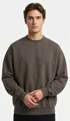 Colorful Standard Faded Mud Oversized Crew Sweatshirt Unisex olivbraun
