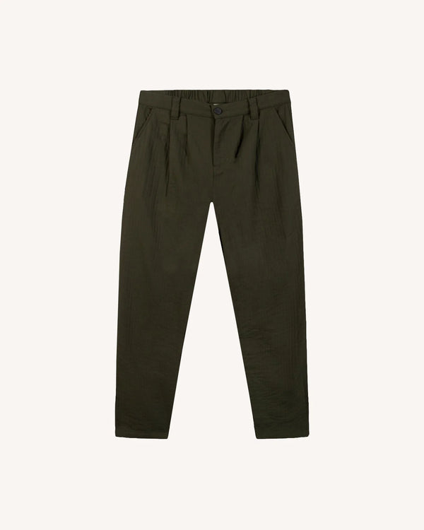 Faguo Landais Wide Leg Hose Khaki Herren Bio-Baumwolle grün
