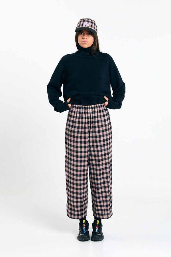 Suite13Lab Avis Pants Check Black Damen Cordhose schwaz weiß kariert