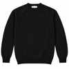 Harley of Scotland Herren-Wollpullover Black Vorderansicht