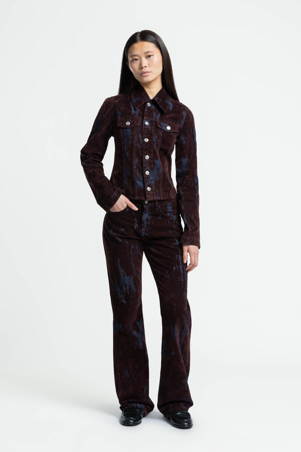 Kings Of Indigo Teruko Fudge Larissa Flock Damen Flared Hose braun