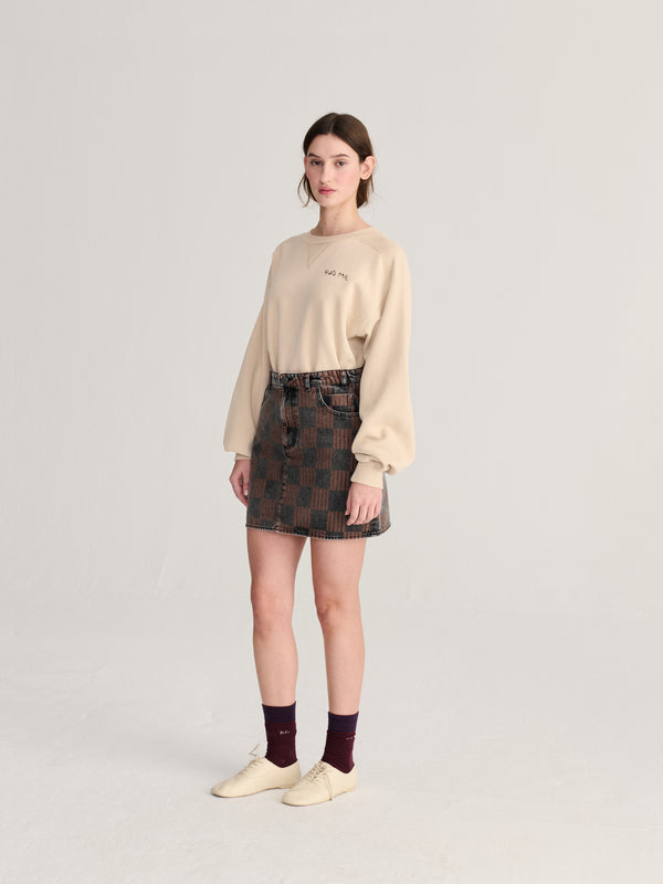 Bobo Choses Almost Moiré Denim Mini Skirt Damen Jeansrock grau