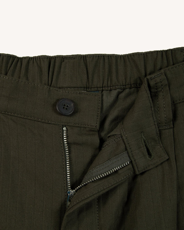 Faguo Landais Wide Leg Hose Khaki Herren Bio-Baumwolle grün