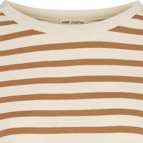 Esmé Signe Shirt LS Stripe Lion Damen T-Shirt caramel braun