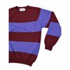 Harley of Scotland Streifenpullover Dunkelrot-Violett Detail Vorderseite