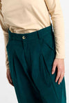 Suite13Lab Nine Pants Deep Green Damen Bundfaltenhose dunkelgrün