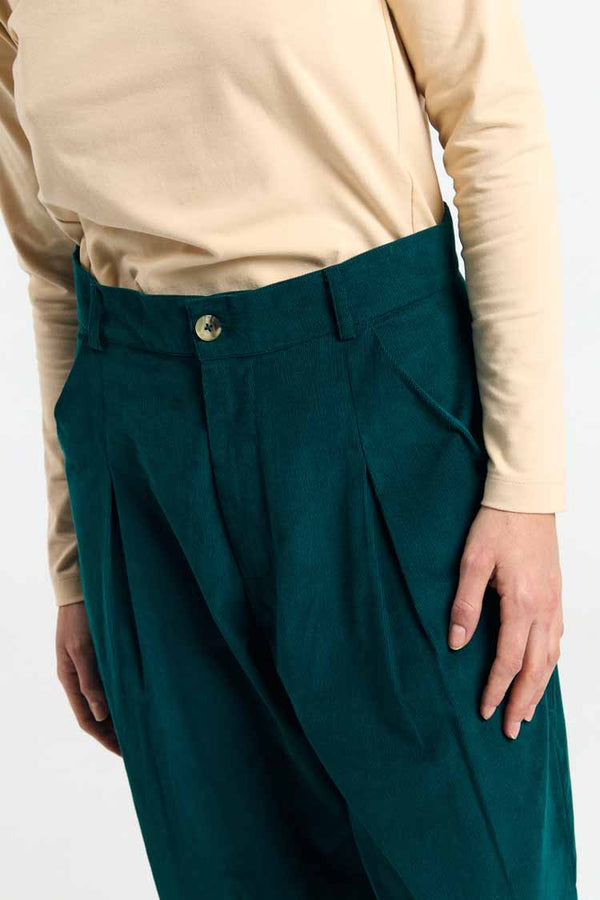 Suite13Lab Nine Pants Deep Green Damen Bundfaltenhose dunkelgrün