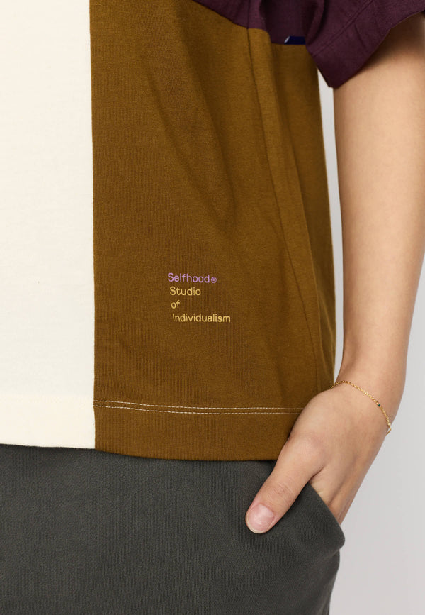 Selfhood Oversized T-Shirt Burgundy Damen Colorblocking burgunder