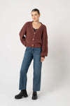 Lovjoi Cardigan Antoinett Dark Maroon Dunkelbraun