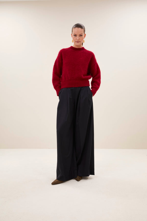 By-Bar Sonny Wine Rose Mohair Pullover Damen rot