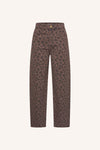 By-Bar Lew Cheetah Chocolat Pants Damen High Waist Hose braun