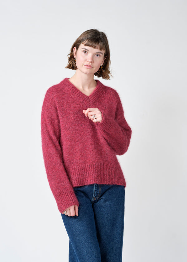 Klitmøller Mira Sweater Burgundy Damen Strickpullover Alpaka rot
