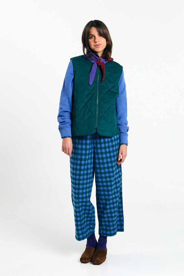 Suite13Lab Meda Vest Deep Green Damen Steppweste Baumwolle grün