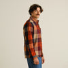 Dedicated Rute Flannel Check Shirt Herren Flanellhemd Bio Baumwolle orange multi