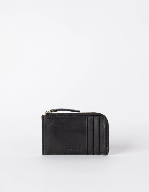 O MY BAG Lola Coin Purse Black Classic Leather Geldbörse schwarz