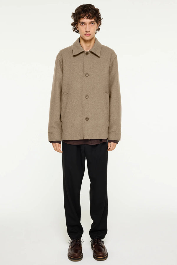 Elvine Ciaran Wool Coat Herren Winterjacke Wolle beige