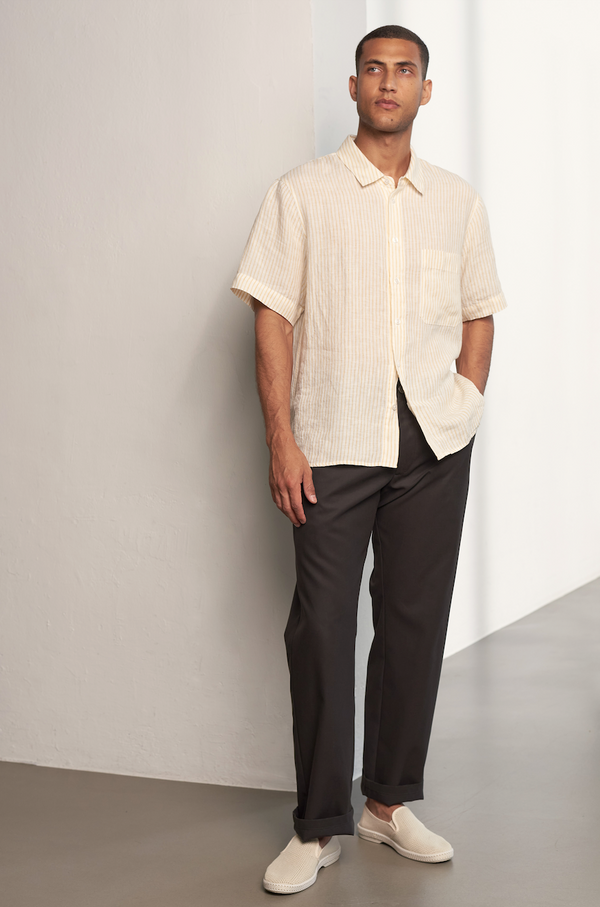 About Companions Klaas Shirt Kurzarmhemd Herren vintage gelb