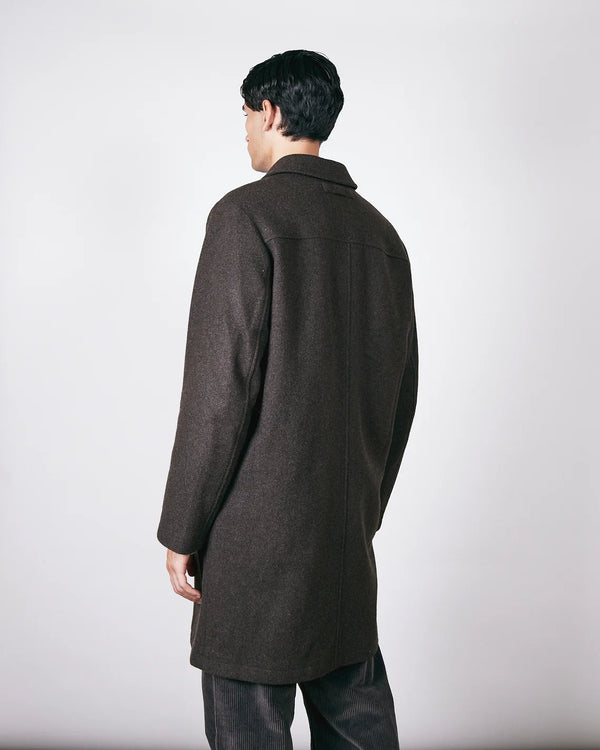 Brixtol Textiles T-Coat Wool Brown Herren Wollmantel braun