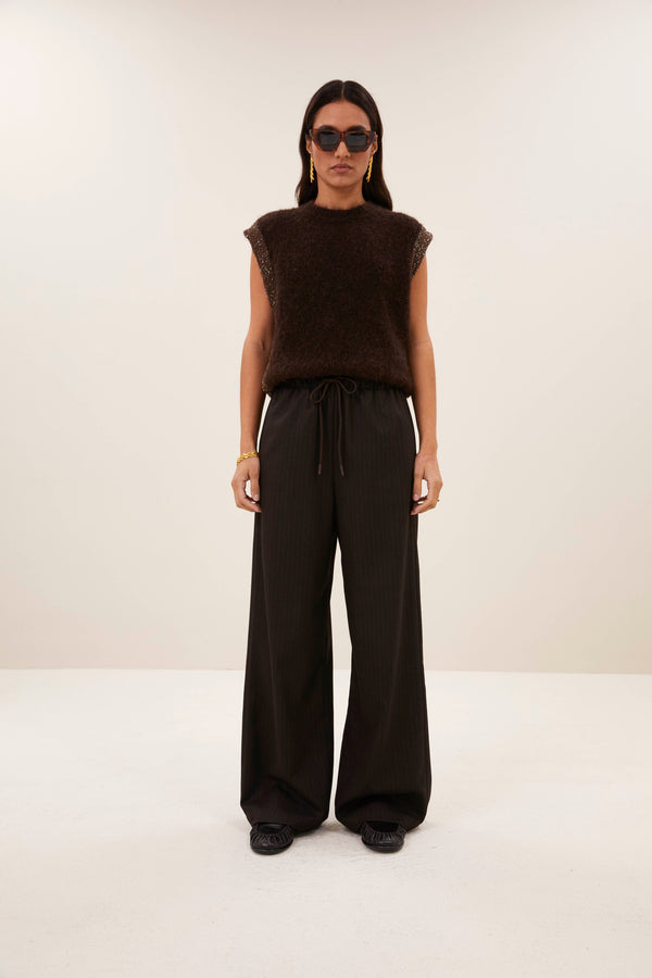 By-Bar Pelle Pinstripe Pants Damen Stoffhose Viskose braun