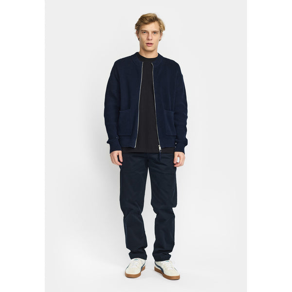 Revolution Zipped Knit Cardigan Strickjacke Herren dunkelblau