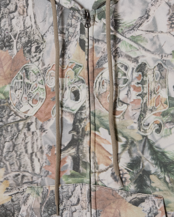 Obey Gothic Zip Hood Dusty Vintage Wood Camo Herren Hoodie beige