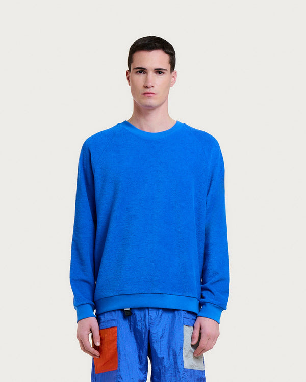 Homecore Aquae Cobalt Blue Frottee Sweatshirt Herren Blau