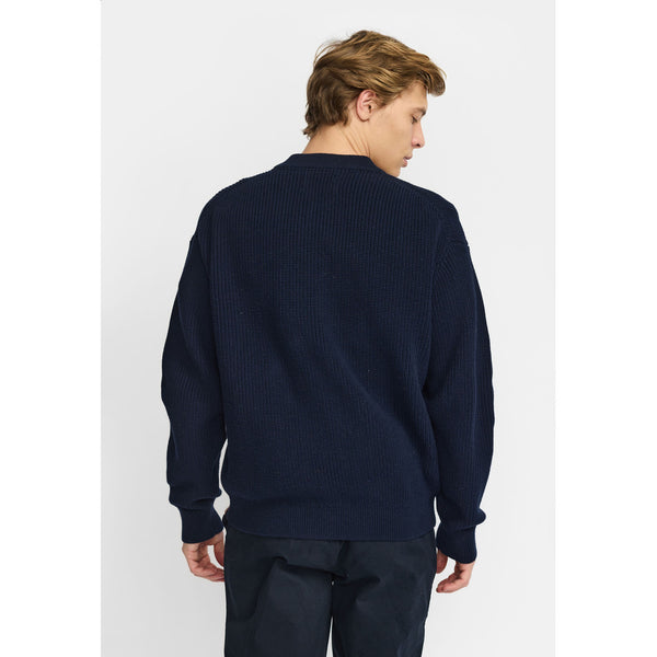 Revolution Zipped Knit Cardigan Strickjacke Herren dunkelblau