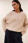 By-Bar Lora Pullover Chalk Damen Alpaka Wolle beige