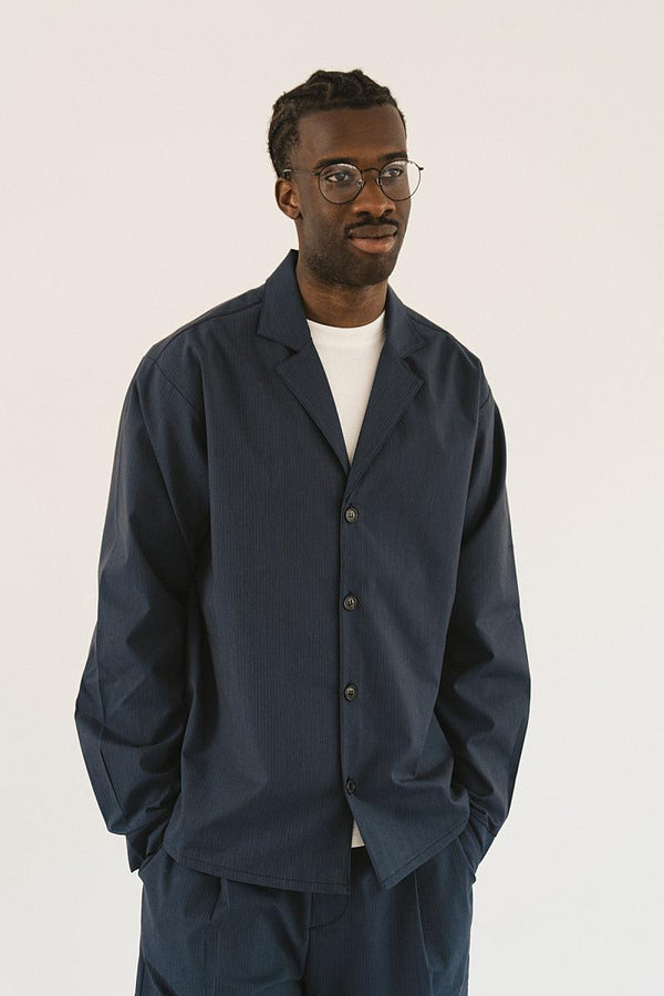 Wooden Store Giacca Ascot Overshirt Sakko Dunkelblau Herren