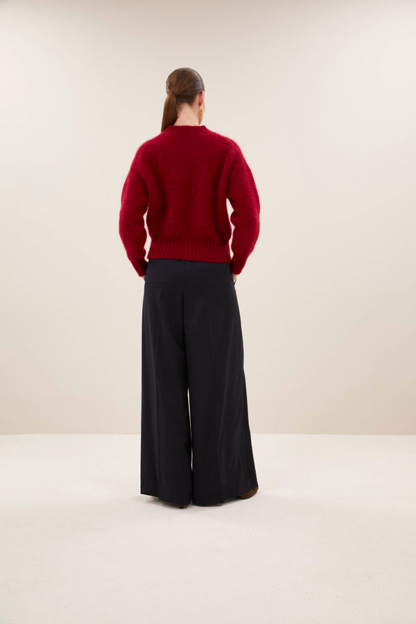 By-Bar Sonny Wine Rose Mohair Pullover Damen rot