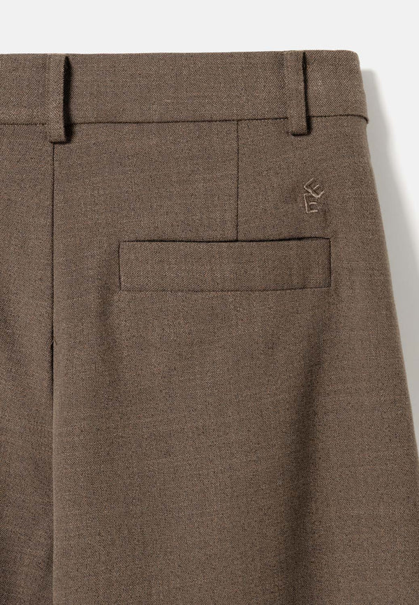Elvine Admira Pants Brown Melange Damen Bundfaltenhose braun