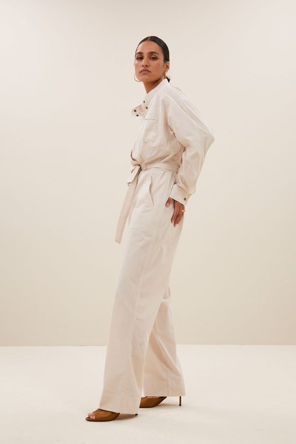 By-Bar Esra Popline Suit Almond Damen Jumpsuit creme