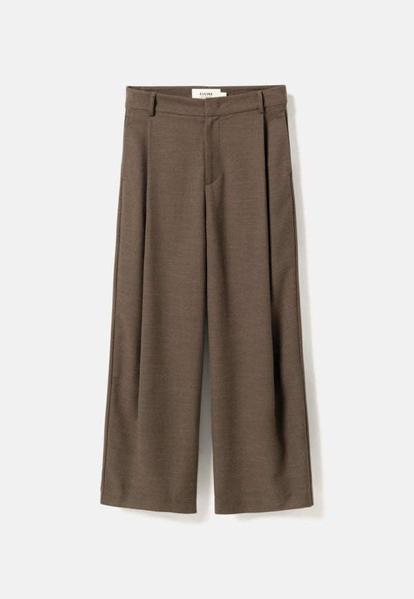 Elvine Admira Pants Brown Melange Damen Bundfaltenhose braun