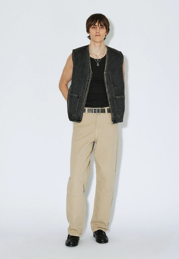 Dr. Denim Enver Worker Vest Jeans Weste Unisex Aged Black