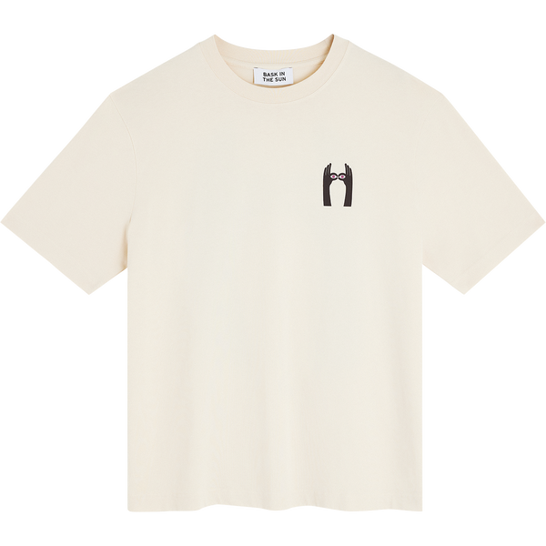 Bask in the Sun Look Tee Ivory Herren T-Shirt Relaxed Fit creme