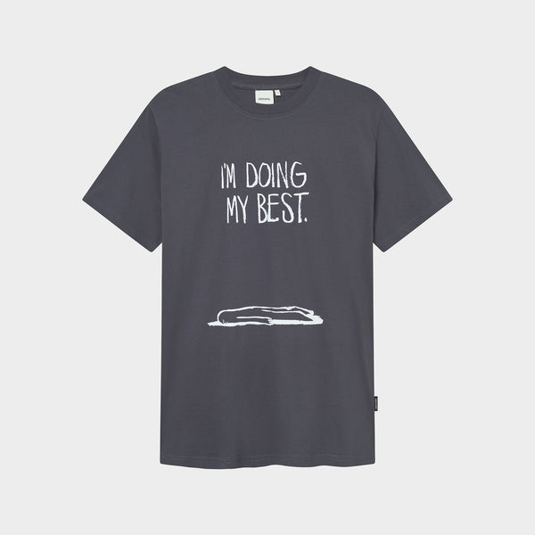 Dedicated Stockholm Doing My Best T-Shirt Bio Baumwolle Shirt grau