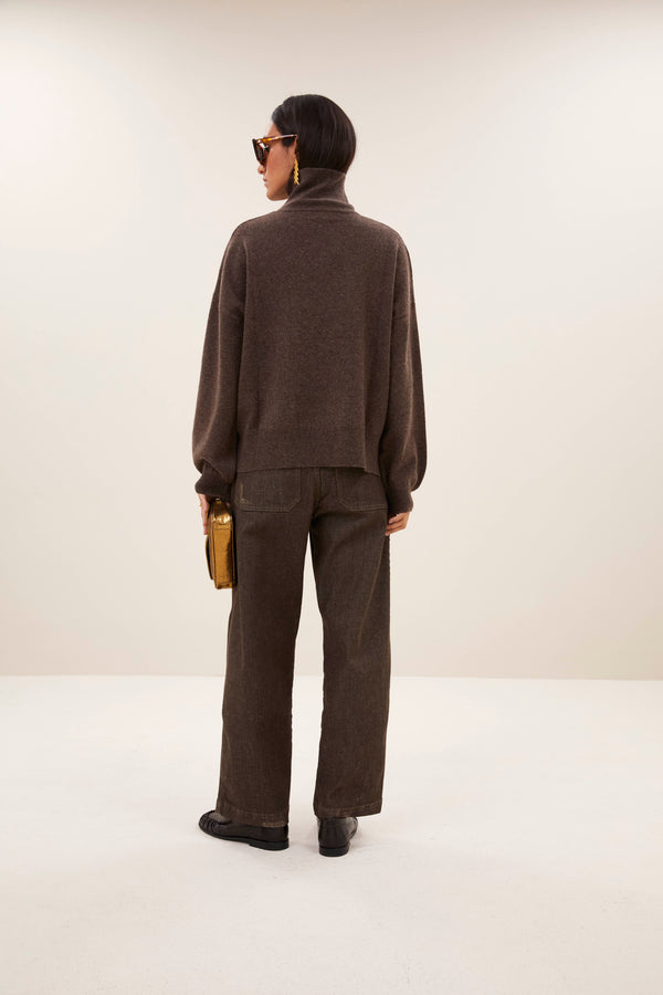 By-Bar Sammie Pullover Biscuit Damen Merino Strick braun